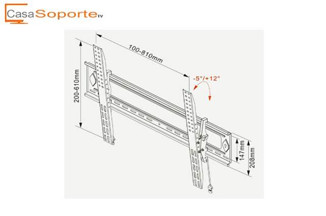 soporte fijo inclinable de pared para televisores con medidas VESA 